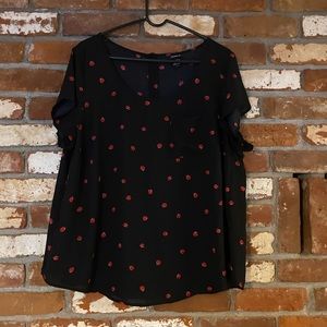 Ladybug button back top